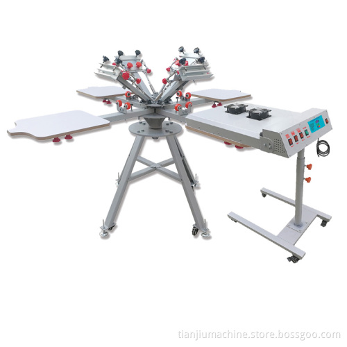 4 Color 4 Station Aluminum Pallet Textile Rotary Screen Printing Machine